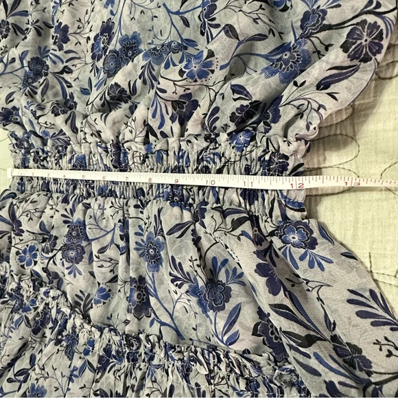 NWT MISA Lorena XS Long Sleeve Mini Dresss Size XS Floral Chiffon Tiered Skirt - Picture 11 of 15